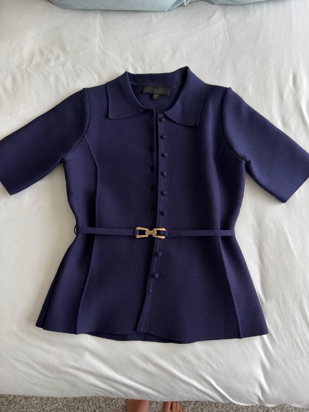 Zara Purple Collared jacket Size Medium Like New